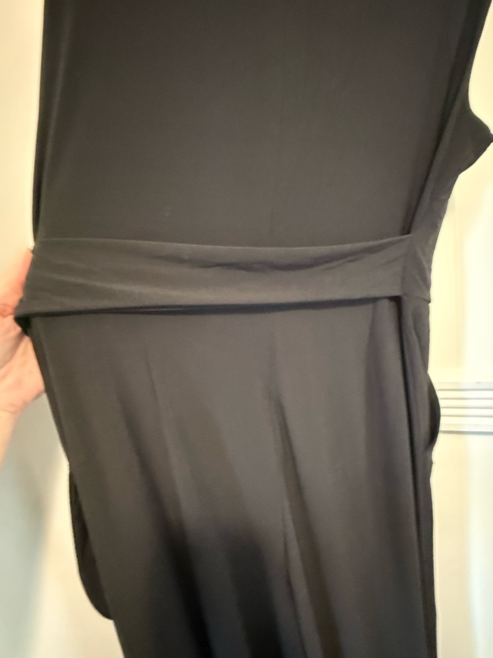 Cato SEDONA IDEAL BLACK Sleeveless side tie Wide-Leg Jumpsuit defined waist - Picture 6 of 9